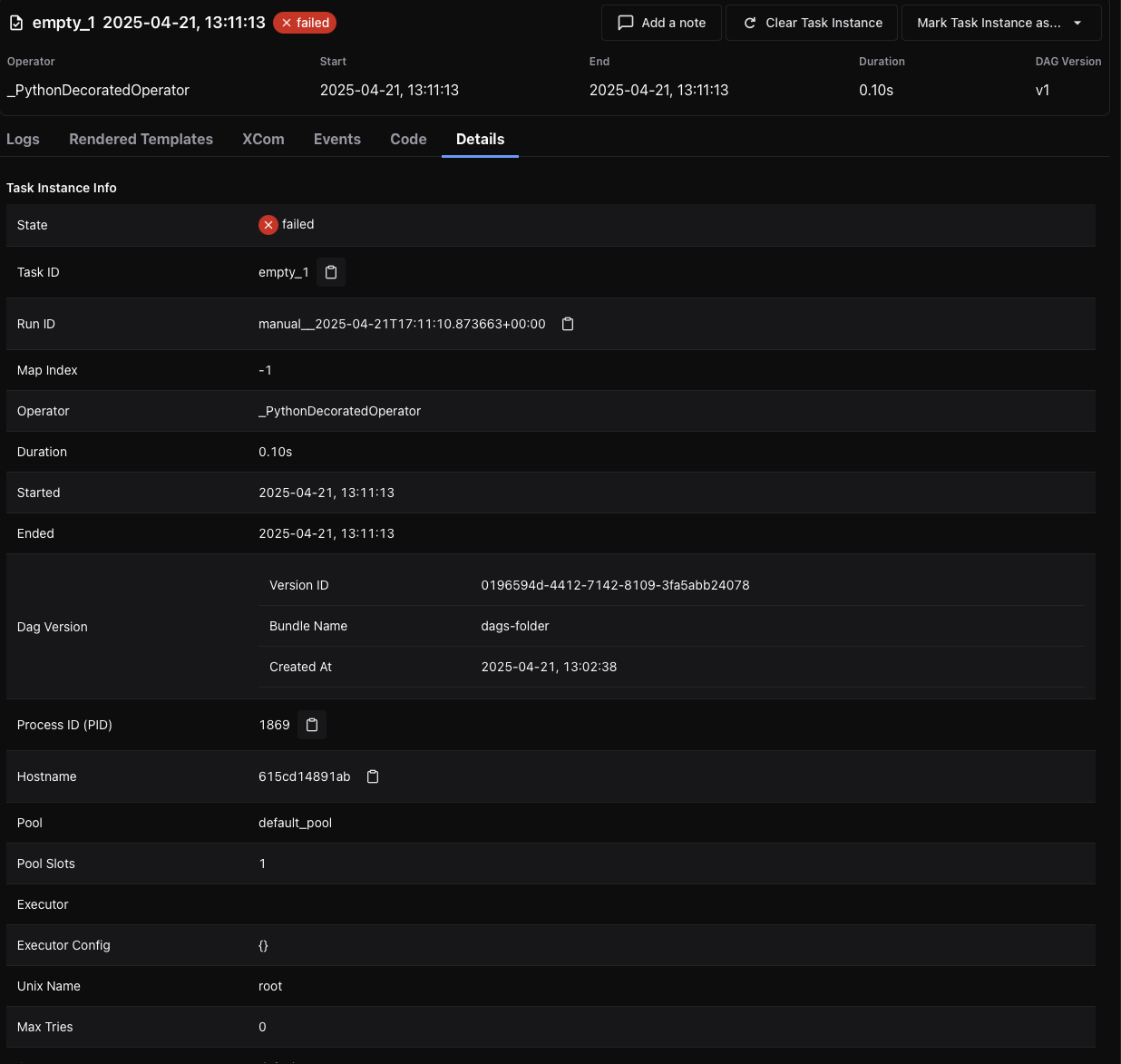 Task Instance - Details tab (dark mode)
